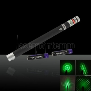 Ts-3019 5 in 1 100mW 532nm puntatore laser verde penna nera (compresi due batterie LR03 AAA 1.5V)