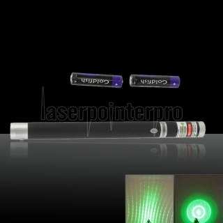 250mW 532nm Ts-3019 Green Laser Pointer Pen Black (with two AAA batteries)