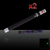 2Pcs 300mW 532nm Green Laser Pointer Pen with 2AAA Battery