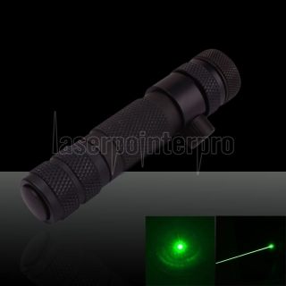 Vista láser verde en forma de sombrero 50mW 532nm con pistola negra (con una batería CR123A)