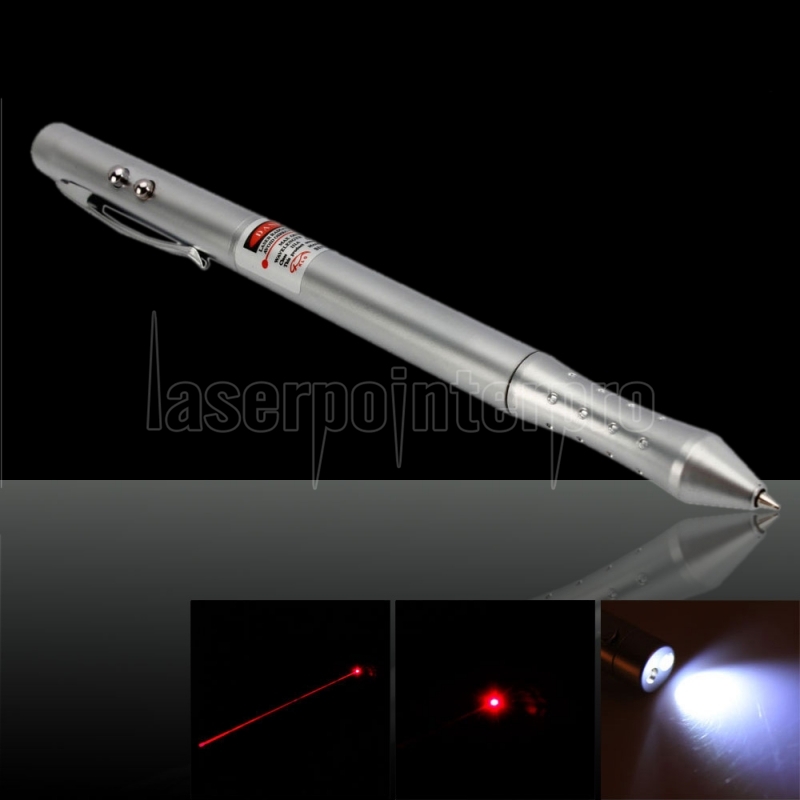 2-Piece Lot Red Beam Laser Pointer & LED Light Stylus 4-in-1 Pen 