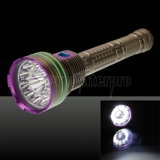 2000LM Mergulho 12-LED Kit Lanterna Ultra Brilhante Ao Ar Livre Lanterna Tática Bronze