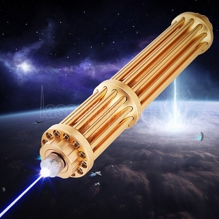 10000mw 450nm Gatling brennende High Power Blue Laser Pointer Kits Gold