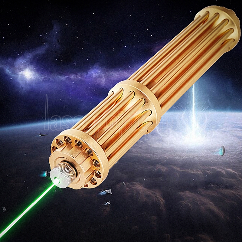50000 mw Gatling Burning Green Power Kit puntatore laser verde d'oro - IT -  Laserpointerpro