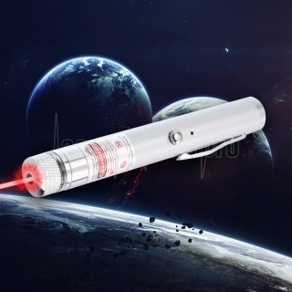 Stylo pointeur laser rechargeable étoilé faisceau rouge 200mW 650nm argent