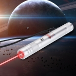 200mW 650nm recarregável ponteiro laser vermelho feixe de luz ponto único prata