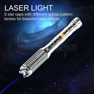 B303  450nm Adjustable Focus Blue Laser Pointer & Star & Battery&Charger&Goggles 
