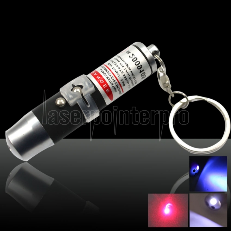 Pointeur Laser 3 En 1 Laser Rouge 1mw / Lampe De Poche Led / Porte