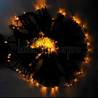 12M 100 LED Gelbes Licht Solar String Lamp Festival Dekoration