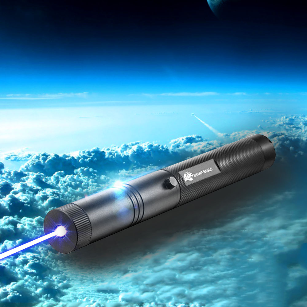 Laser 301 SHARP EAGLE 1000 mW 445nm Feixe de Luz Azul À Prova D 'Água Único Ponto Estilo Laser Pointer Preto