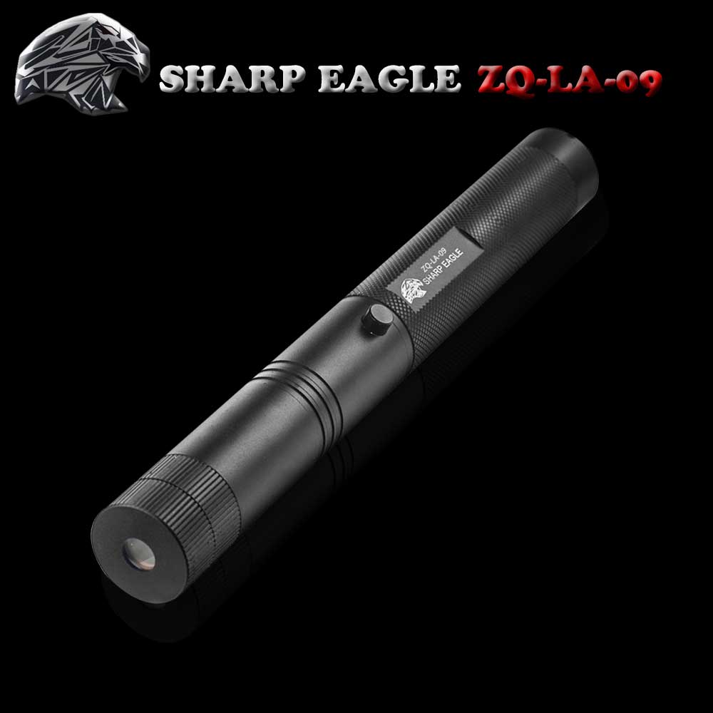 SHARP EAGLE ZQ-LA-09 3-en-1 1000mW 532nm / 650nm Luz verde y roja Cielo estrellado Estilo Aluminio Puntero láser Negro