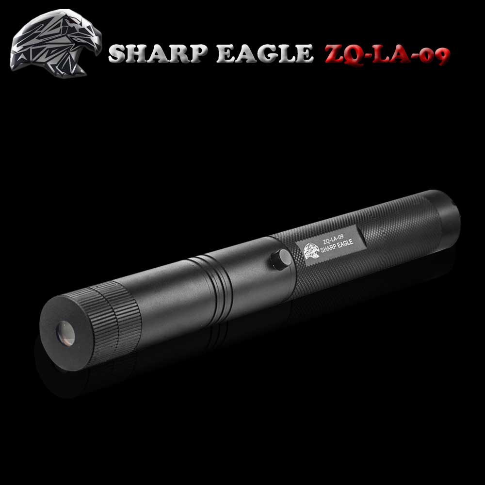 SHARP EAGLE ZQ-LA-09 3-en-1 1000mW 532nm / 650nm Luz verde y roja Cielo estrellado Estilo Aluminio Puntero láser Negro