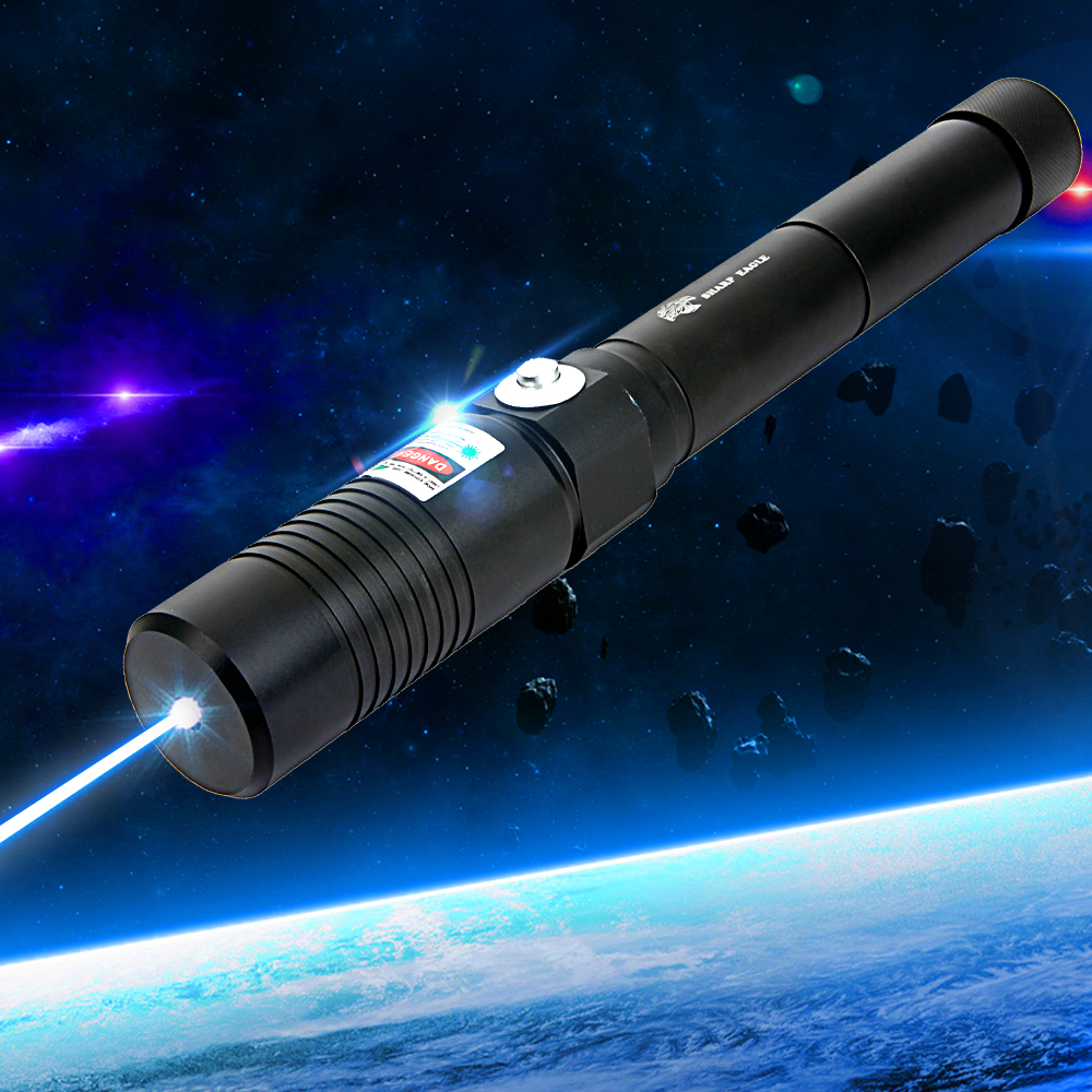 Estilo Separado de Alta Potência 6000mw 450nm Azul Luz Liga Laser Pointer Preto