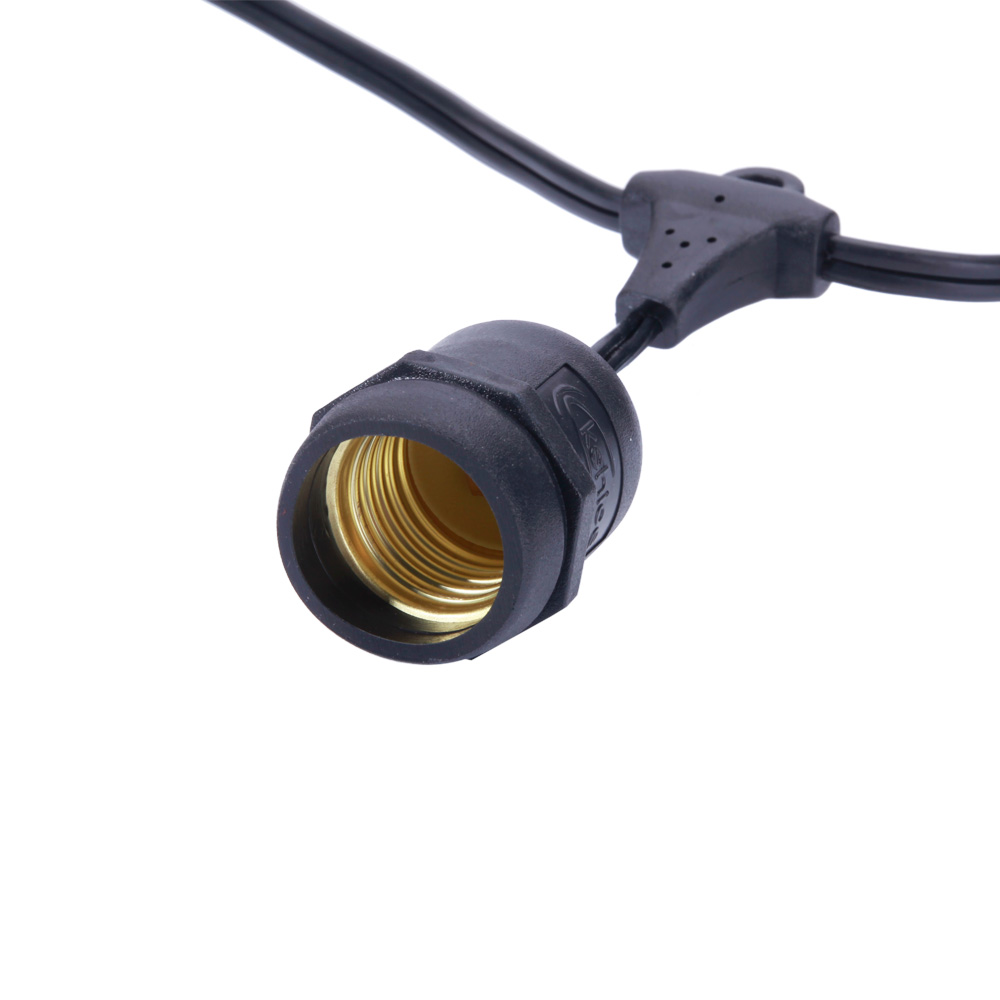 S14 24pcs ampoule cour extérieure lampe guirlande lumineuse avec fil de lampe noir