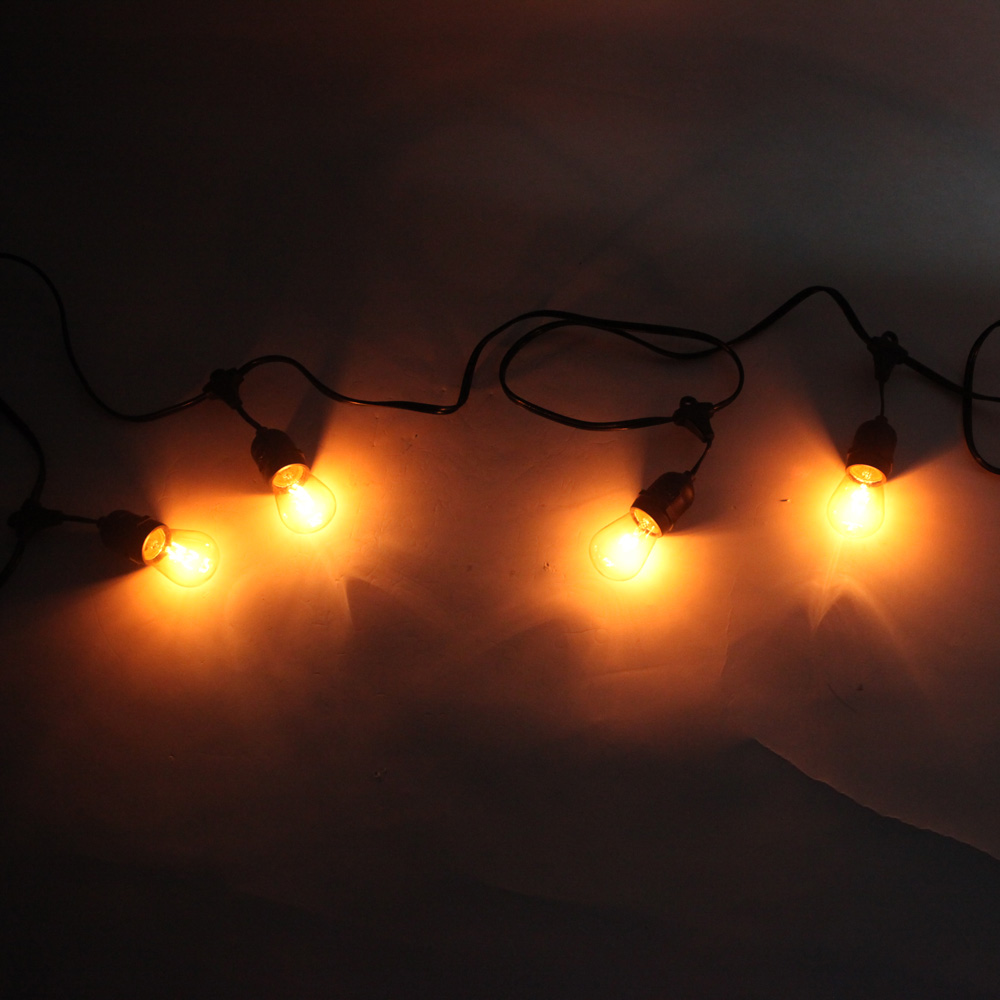 S14 24pcs luz lâmpada quintal ao ar livre luz lâmpada corda com fio de lâmpada preta