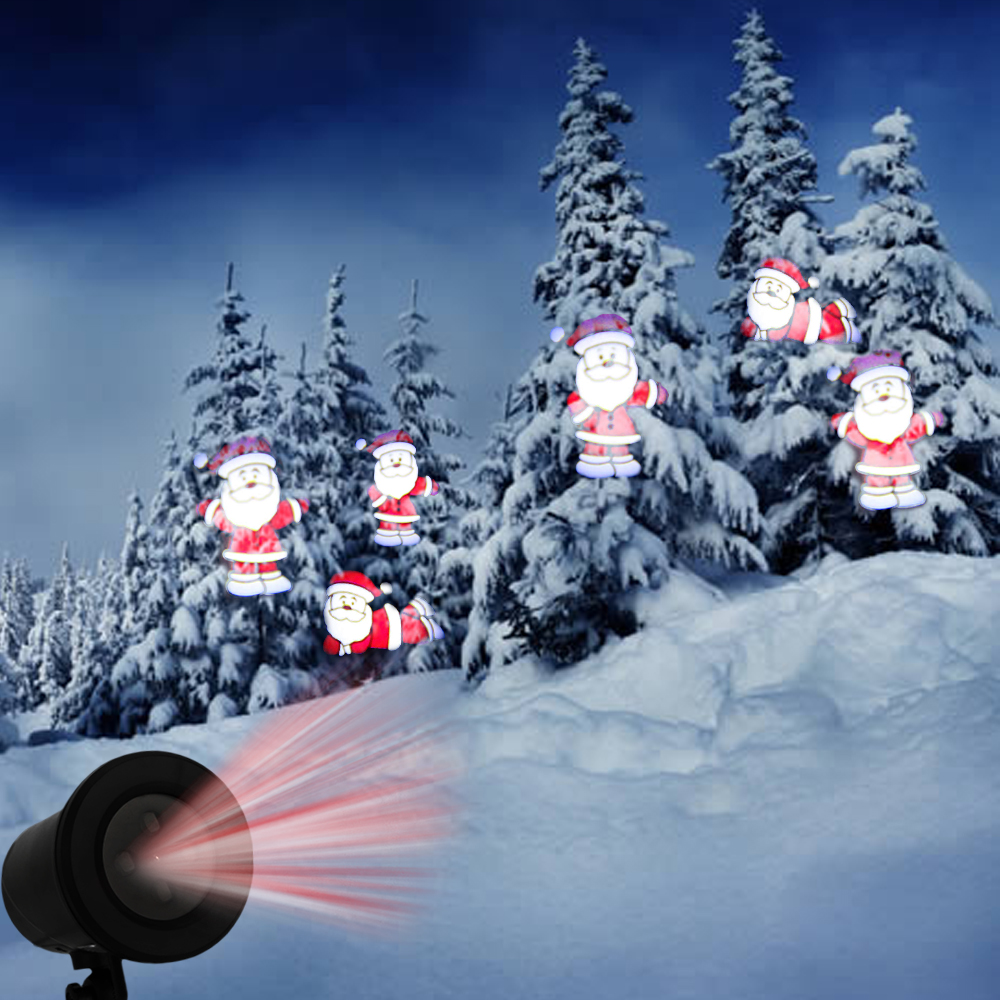 Kshioe LED Automatic Conversion Santa Claus LED Christmas Decoration Outdoor Landscape Lawn Lamp US Plug Red & Green Light