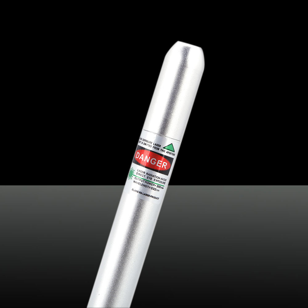 50mW 532nm Green Light Clip Laserpointer Silber