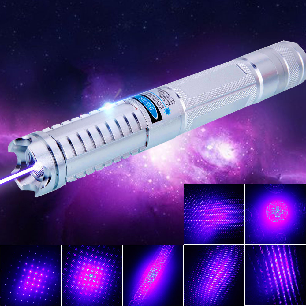 Mirino laser a luce blu a cinque teste da 10000 mW argento