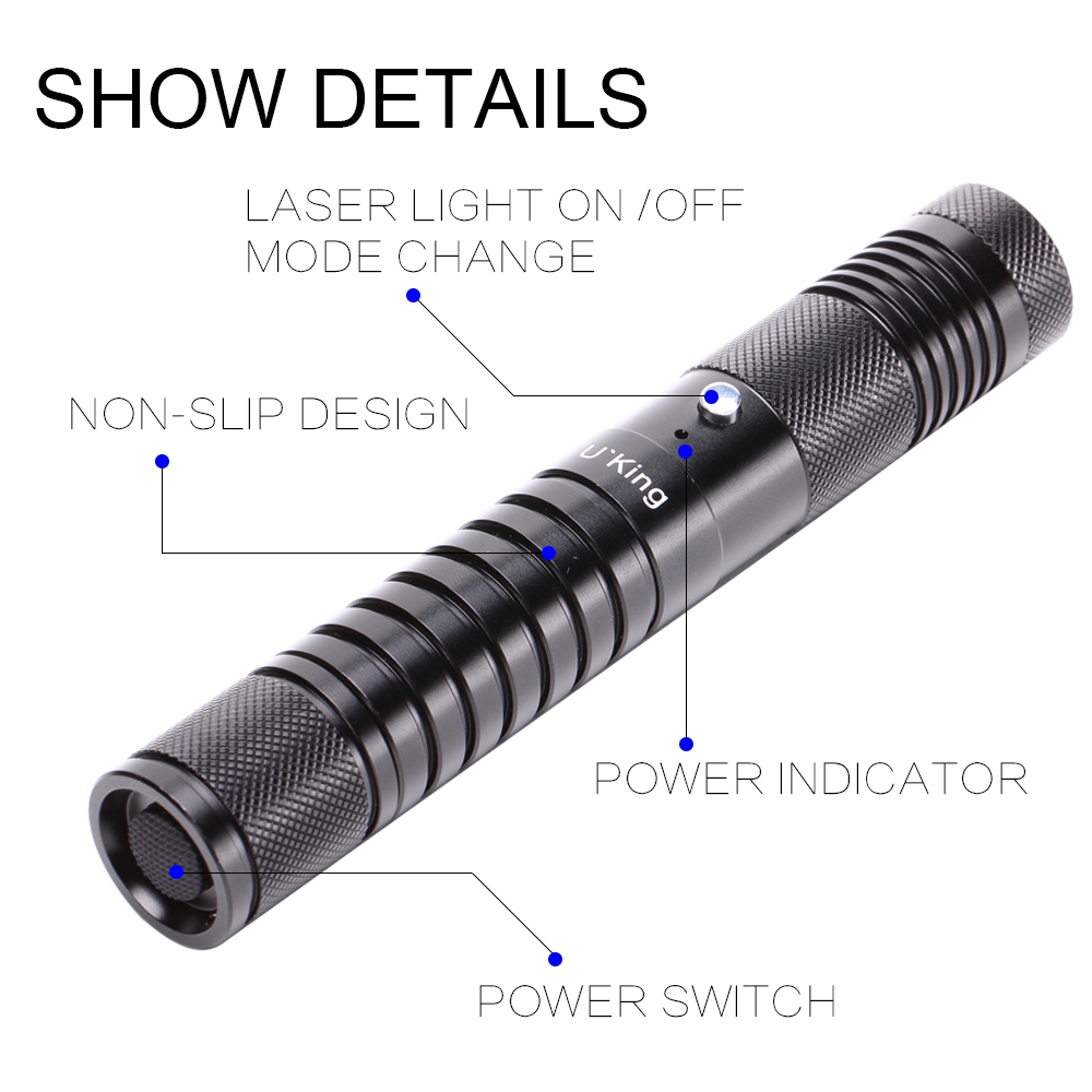 Pointeur laser USB double lumière 5 en 1 ZQ-J32 5mw 532nm & 650nm
