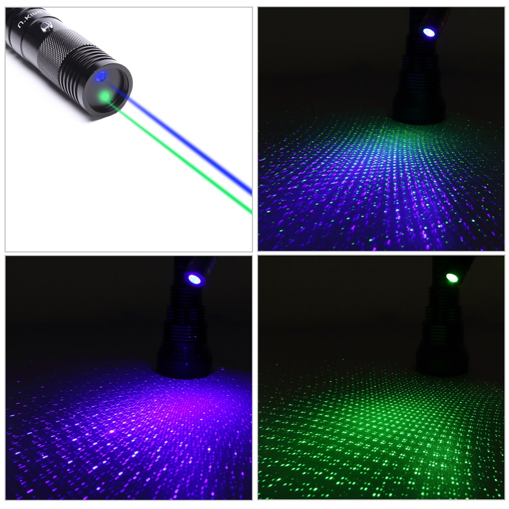 Pointeur laser USB double lumière 5 en 1 ZQ-J33 200mw 532nm et 450nm
