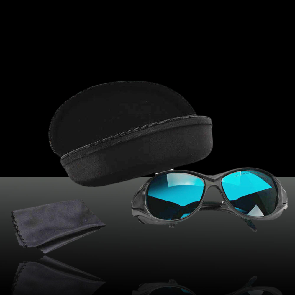 190-380 & 600-760nm Lunettes de protection pour les yeux au laser, bleu avec chiffon pour lunettes