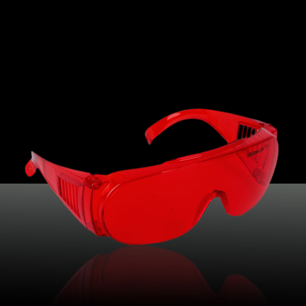 Verres de lunettes de protection de yeux de laser de 200-560nm rouges avec le tissu de verres