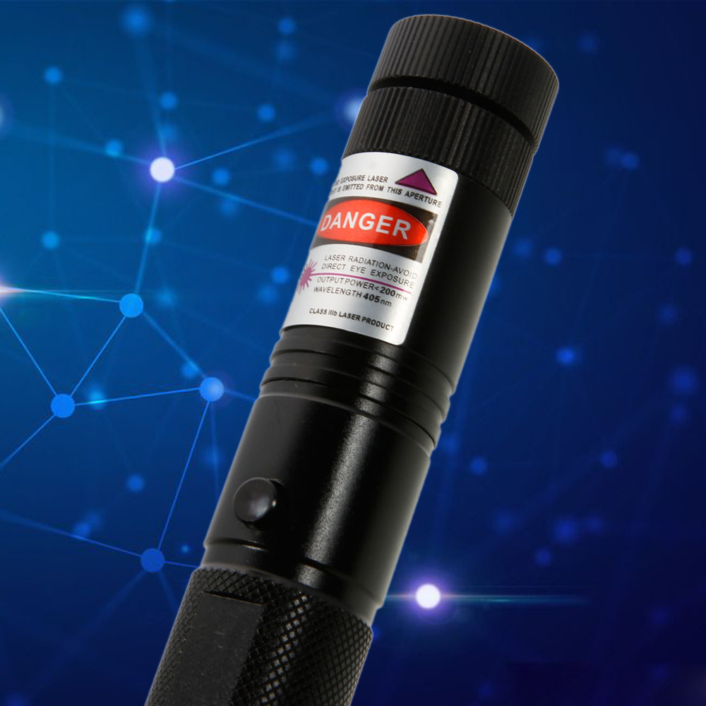 Laser 303 200WW Tuta puntatore laser blu professionale con batteria 18650 e caricatore nero