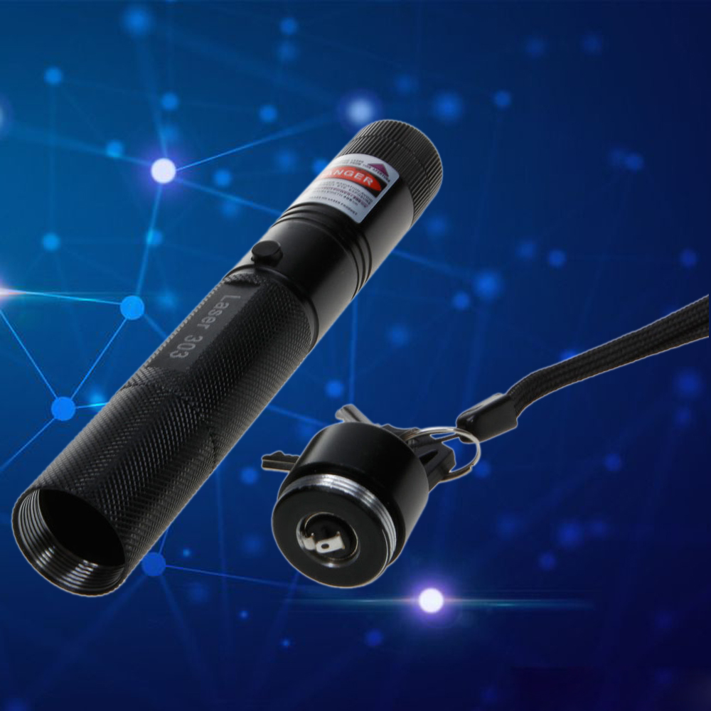 Combinaison de pointeur laser bleue professionnelle Laser 303 200mW avec batterie 18650 et chargeur, noir
