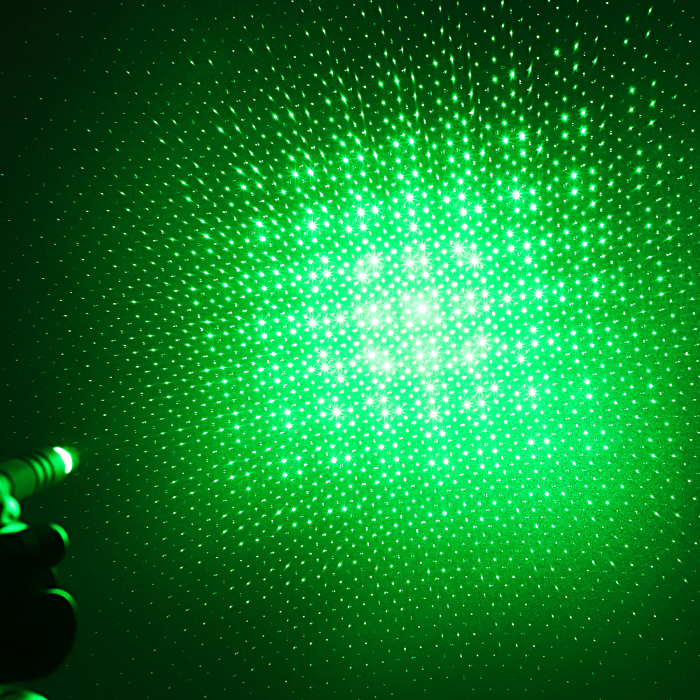 Stylo pointeur laser rechargeable étoilé faisceau vert 200mW 532nm argent