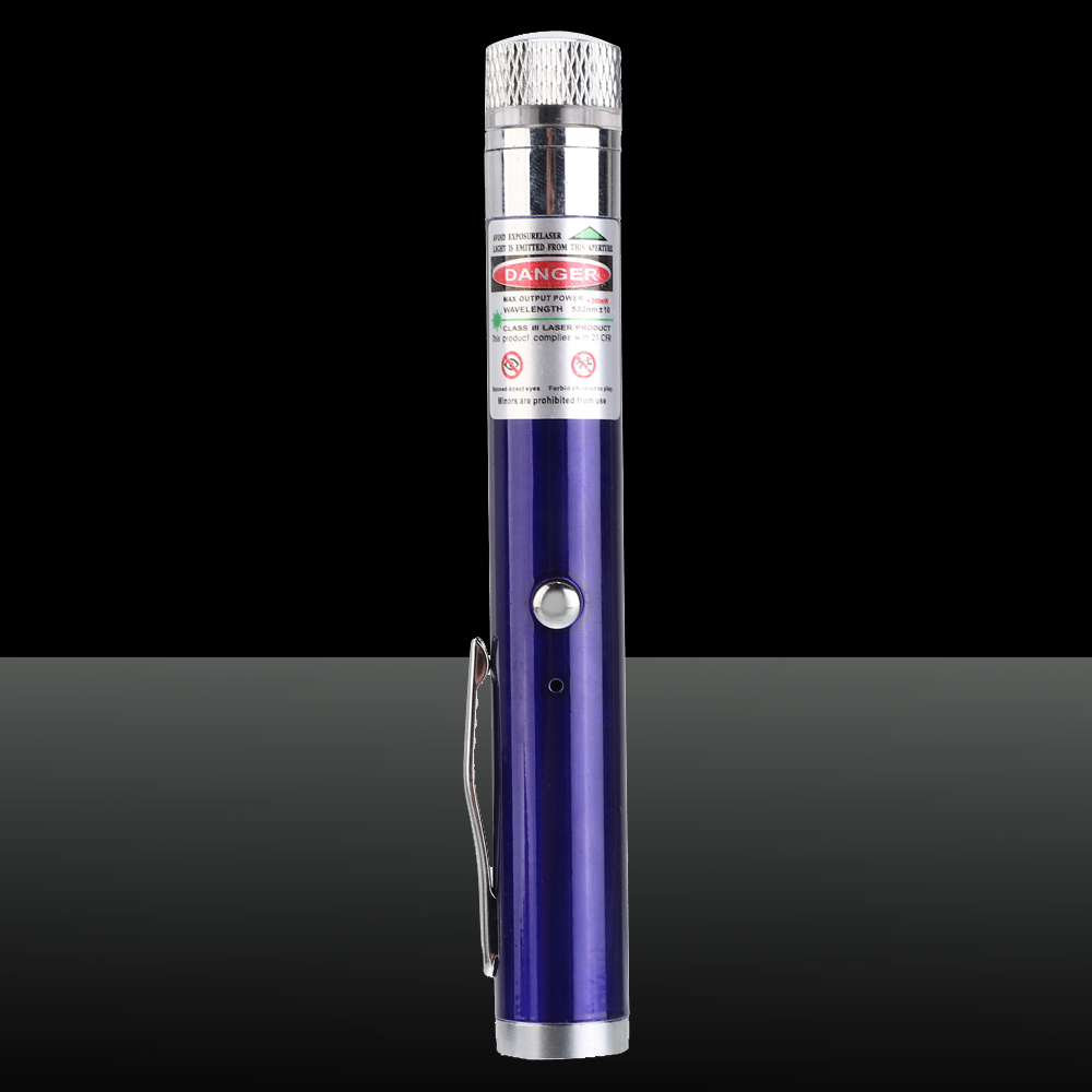 200mW 532nm Penna puntatore laser ricaricabile con luce verde a fascio di luce blu