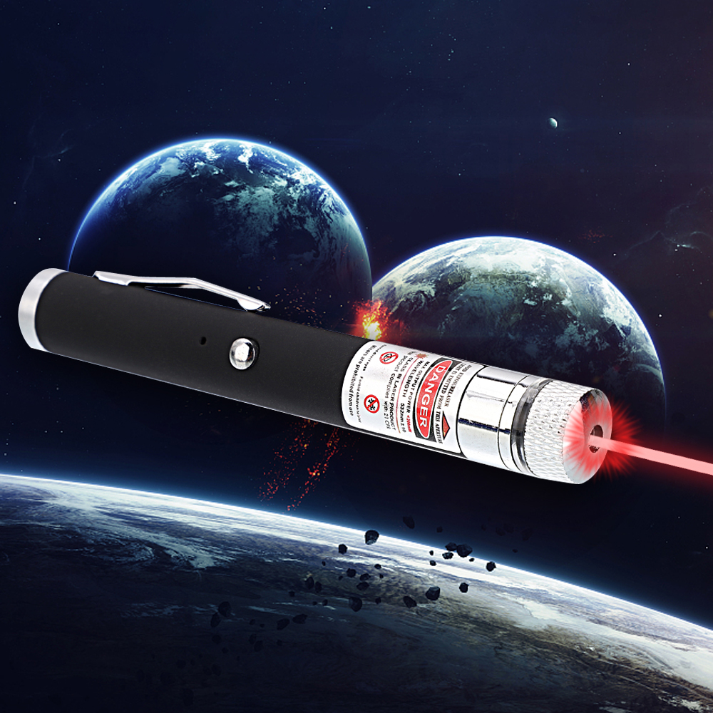 200mW 650nm Red feixe de luz estrelado recarregável Laser Pointer Pen Preto
