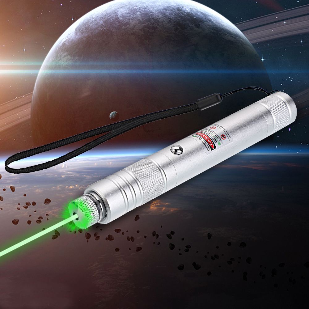 200mW 532nm puntatore laser verde ricaricabile con raggio di luce stellato argento