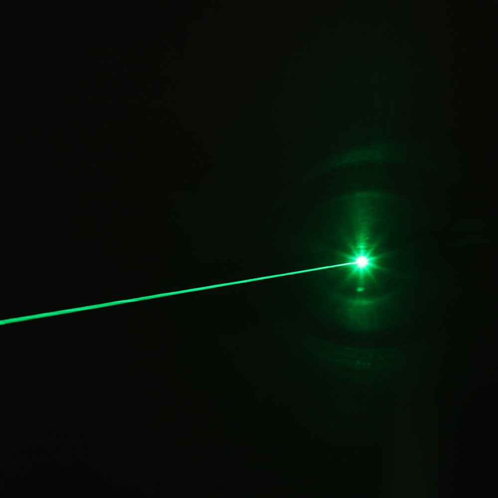 200mW 532nm recarregável ponteiro laser verde feixe de luz ponto único de prata