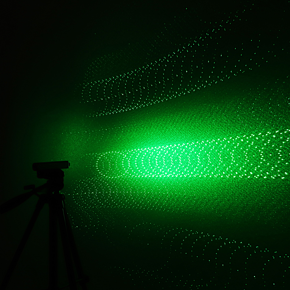 305 200mW 532nm 5 in 1 Puntatore laser verde ricaricabile con raggio di luce Laser stellato dorato