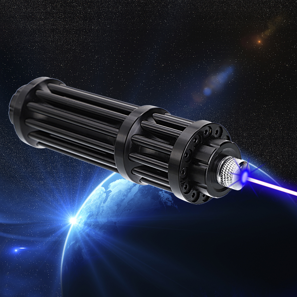 50000mw 450nm Gatling Burning Kit puntatore laser blu ad alta potenza con batteria nera